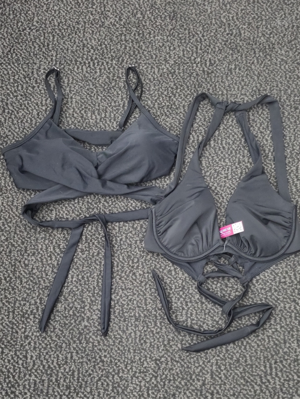 2 Women's Tie-Back Bikini Tops